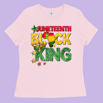 Juneteenth Black King Ladies Tee Designed By Barkaloodesign