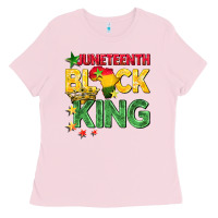 Bubblegum Pink juneteenth black king Ladies Tee - BarkalooDesign