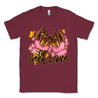 Burgundy Self love pink afro nails Classic Tee - RanaPortraitStore