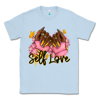 Dusty Blue Self love pink afro nails Classic Tee - RanaPortraitStore