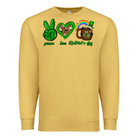 Antique Gold Peace love luck St. Patrick's Day Premium Sweatshirt - Neo Western
