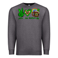 Charcoal Heather Peace love luck St. Patrick's Day Premium Sweatshirt - Neo Western