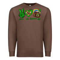 Chestnut Peace love luck St. Patrick's Day Premium Sweatshirt - Neo Western