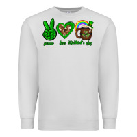Dove Grey Peace love luck St. Patrick's Day Premium Sweatshirt - Neo Western
