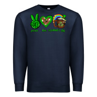 Navy Peace love luck St. Patrick's Day Premium Sweatshirt - Neo Western