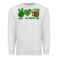 Oatmeal Heather Peace love luck St. Patrick's Day Premium Sweatshirt - Neo Western