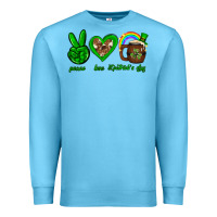 Ocean Blue Peace love luck St. Patrick's Day Premium Sweatshirt - Neo Western
