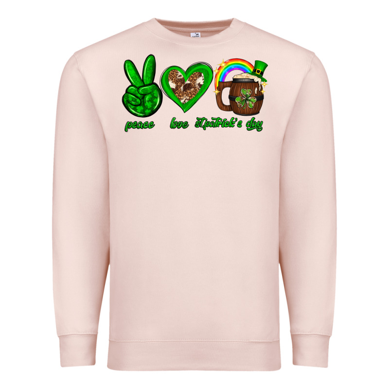 Peace Love Luck St. Patrick's Day Premium Sweatshirt by Neo Western | Teevron