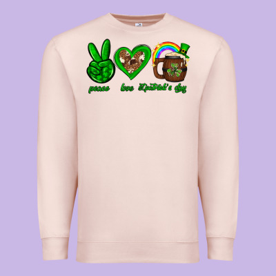 Peace Love Luck St. Patrick's Day Premium Sweatshirt Designed By Neo Western