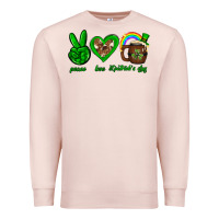 Pale Pink Peace love luck St. Patrick's Day Premium Sweatshirt - Neo Western