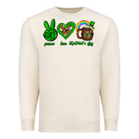 Sandshell Peace love luck St. Patrick's Day Premium Sweatshirt - Neo Western