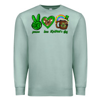 Seafoam Peace love luck St. Patrick's Day Premium Sweatshirt - Neo Western