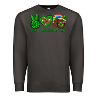 Smoke Peace love luck St. Patrick's Day Premium Sweatshirt - Neo Western