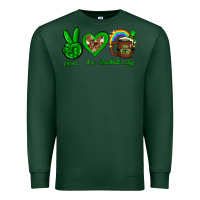 Sports Green Peace love luck St. Patrick's Day Premium Sweatshirt - Neo Western