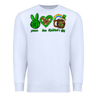 White Peace love luck St. Patrick's Day Premium Sweatshirt - Neo Western