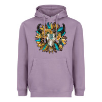 Lavender bull skull with sunflower Heavyweight Hoodie - RanaPortraitStore