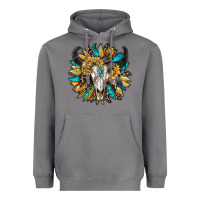 Storm bull skull with sunflower Heavyweight Hoodie - RanaPortraitStore