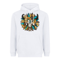White bull skull with sunflower Heavyweight Hoodie - RanaPortraitStore