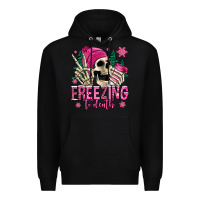 Black freezing to death winter skull Premium Hoodie - Jasminsmagicworld