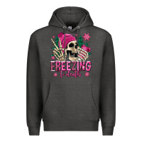 Charcoal Heather freezing to death winter skull Premium Hoodie - Jasminsmagicworld