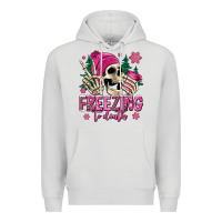 Dove Grey freezing to death winter skull Premium Hoodie - Jasminsmagicworld