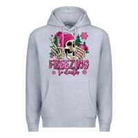 Heather Grey freezing to death winter skull Premium Hoodie - Jasminsmagicworld