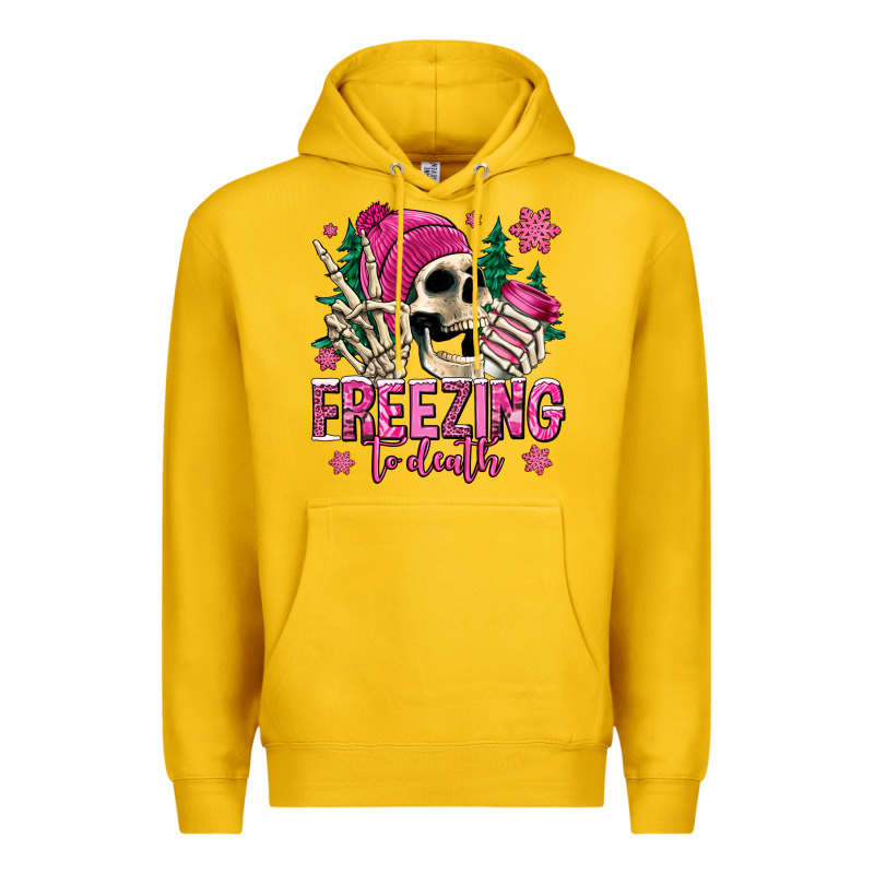 Freezing To Death Winter Skull Premium Hoodie by Jasminsmagicworld | Teevron