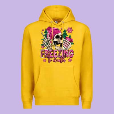 Freezing To Death Winter Skull Premium Hoodie Designed By Jasminsmagicworld