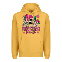 Mustard freezing to death winter skull Premium Hoodie - Jasminsmagicworld