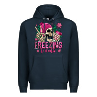 Navy freezing to death winter skull Premium Hoodie - Jasminsmagicworld
