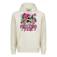 Oatmeal Heather freezing to death winter skull Premium Hoodie - Jasminsmagicworld