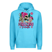 Ocean Blue freezing to death winter skull Premium Hoodie - Jasminsmagicworld