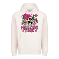 Pale Pink freezing to death winter skull Premium Hoodie - Jasminsmagicworld