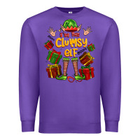 Purple im the clumsy elf Premium Sweatshirt - FaDigitalArtStudio