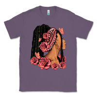 Lavender Pink roses afro woman Classic Tee - RanaPortraitStore