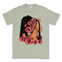 Matcha Pink roses afro woman Classic Tee - RanaPortraitStore