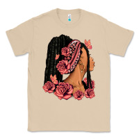 Mushroom Pink roses afro woman Classic Tee - RanaPortraitStore