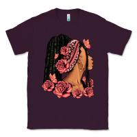 Plum Pink roses afro woman Classic Tee - RanaPortraitStore