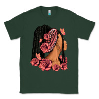 Sports Green Pink roses afro woman Classic Tee - RanaPortraitStore