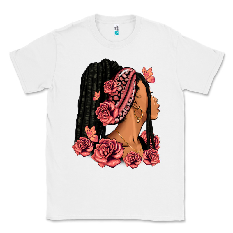 Pink Roses Afro Woman Classic Tee by RanaPortraitStore | Teevron