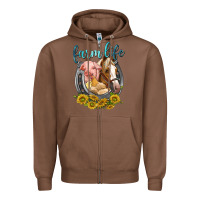 Chestnut chicken pig horse farm life Zipper Hoodie - texasbilliewilder