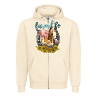 Sandshell chicken pig horse farm life Zipper Hoodie - texasbilliewilder