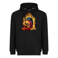 Black Halloween Skull Candles and Roses Heavyweight Hoodie - texasbilliewilder