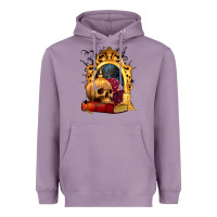 Lavender Halloween Skull Candles and Roses Heavyweight Hoodie - texasbilliewilder
