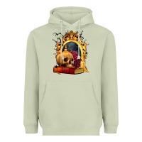 Matcha Halloween Skull Candles and Roses Heavyweight Hoodie - texasbilliewilder