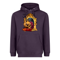 Plum Halloween Skull Candles and Roses Heavyweight Hoodie - texasbilliewilder