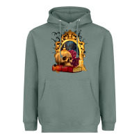Sage Halloween Skull Candles and Roses Heavyweight Hoodie - texasbilliewilder