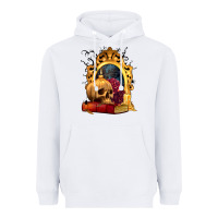 White Halloween Skull Candles and Roses Heavyweight Hoodie - texasbilliewilder