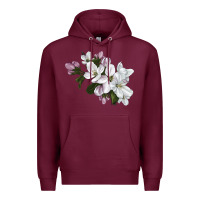 Burgundy apple blossom Premium Hoodie - LillyAllenDesigns