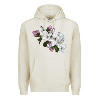 Oatmeal Heather apple blossom Premium Hoodie - LillyAllenDesigns